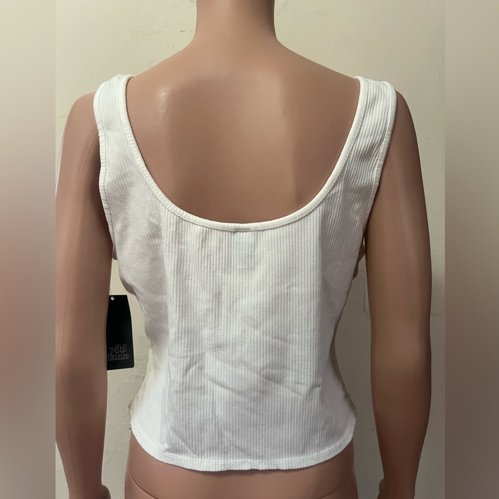 Wild Fable White Ribbed Tank Top - Picture 2 of 3